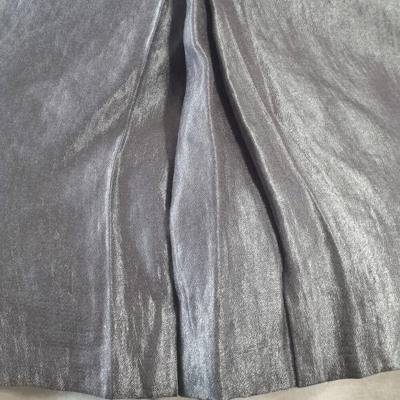 ANN TAYLOR - Silver Tone "Raw Silk Look" Skirt 2 - Picture 9 of 9